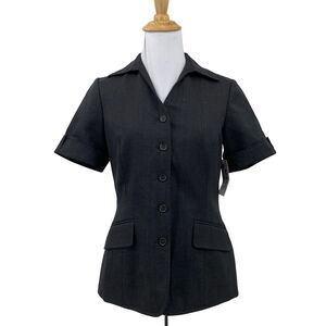 American Airlines Twinhill Jacket Womens 0 Dark Charcoal Uniform Wool Blend